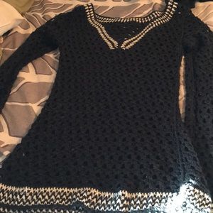 Black and white sweater.